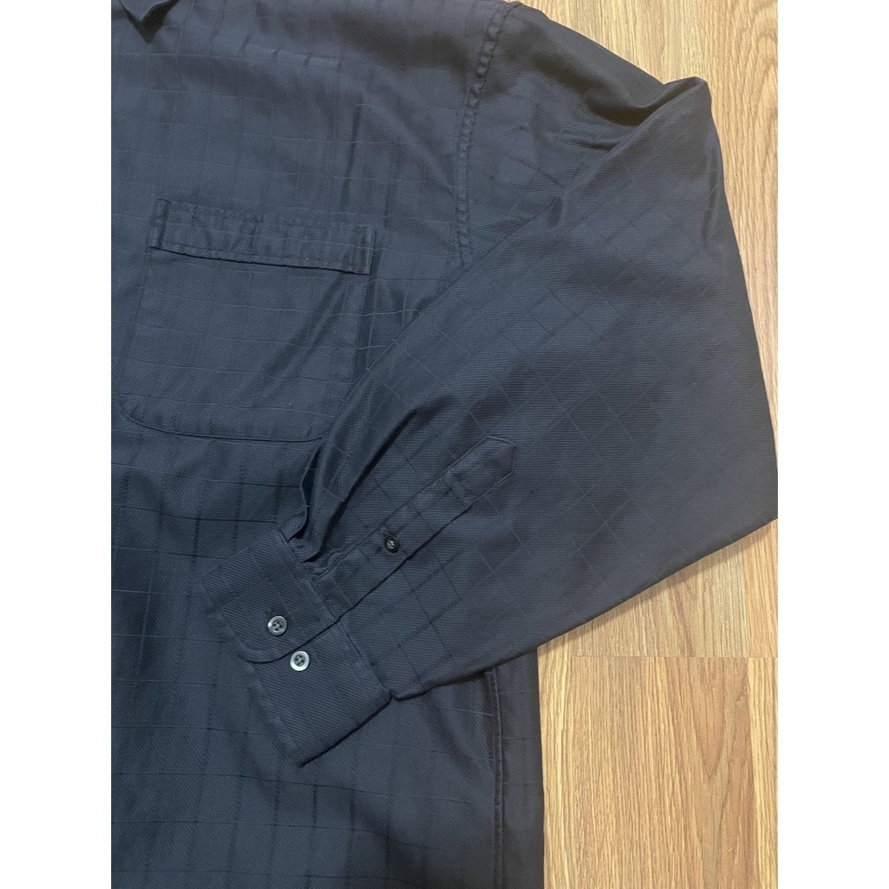 John W Nordstrom Shirt Mens Large Classic Fit Black Check Long Sleeve - Picture 5 of 12